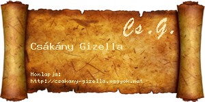 Csákány Gizella névjegykártya