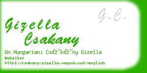 gizella csakany business card